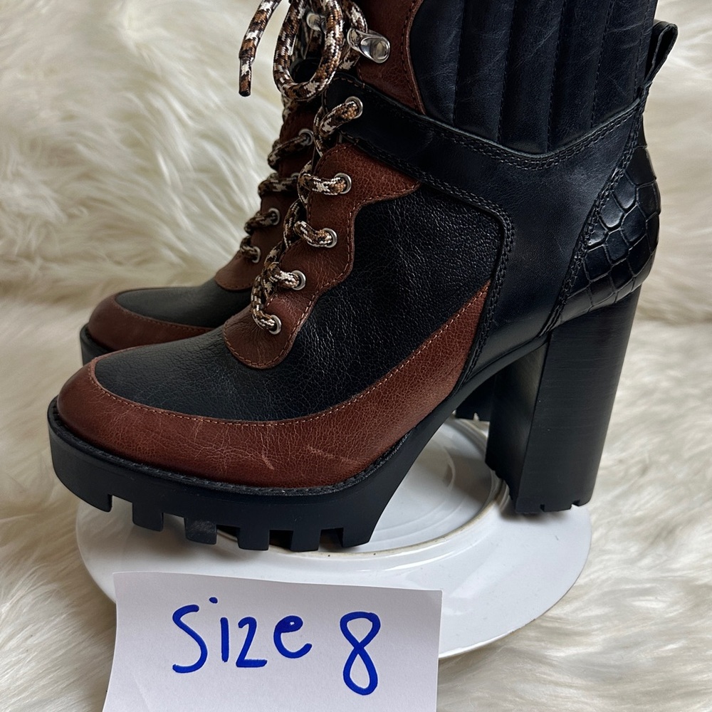 Antonio Melani Penn Leather Lug Sole Booties - Picture 10 of 16